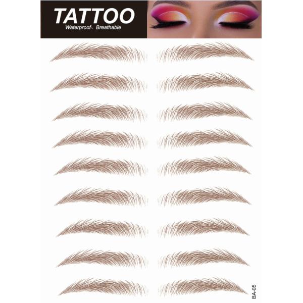 Custom 6D Waterproof Immerse-in-Water Embroidery Temporary Fashionable Natural Simulation Eyebrow Tattoo Stickers Paper for Face