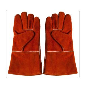 Winter Red Cow Split Leather Welding Work Gloves