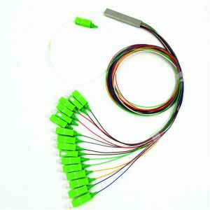 Quality 1×8 PLC Fiber Optic Splitter ABS Package , High Stability 0.9mm Cable FTTH Splitter for sale