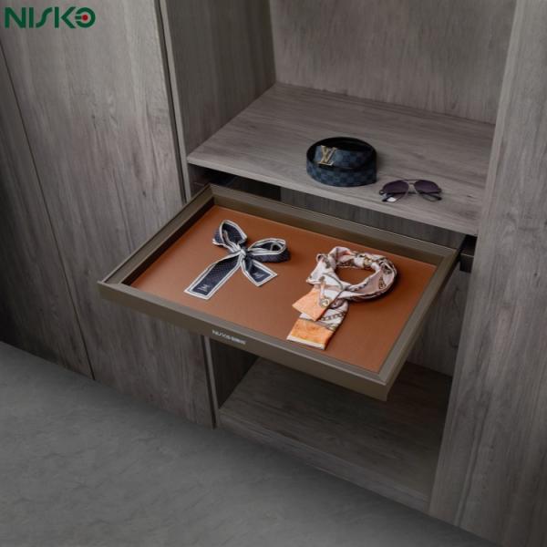 Buy Wardrobe Accessories Tray Decorative Pull Out Organizer Storage Drawer Leather Basket at wholesale prices