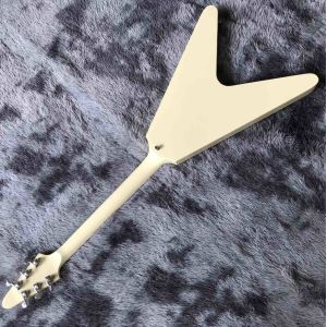Custom Grand V Shaped Electric Guitar in Cream White