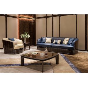 Modern Royal Living Room Furniture Italian Genuine Leather Sofa Set