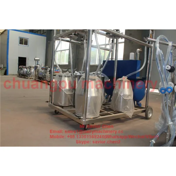 4 Buckets Mobile Milking Machine for Cow Sheep Goat Farm