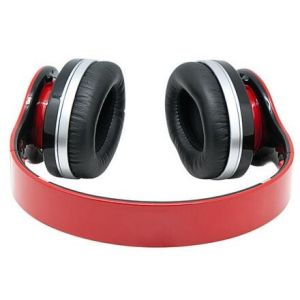 Red Four Channels Wireless Foldable Bluetooth Headphones With Line In