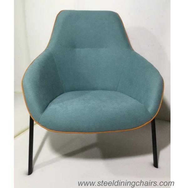 Buy Upholstered Single Seater Blue Accent Armchair With Steel Frame at wholesale prices