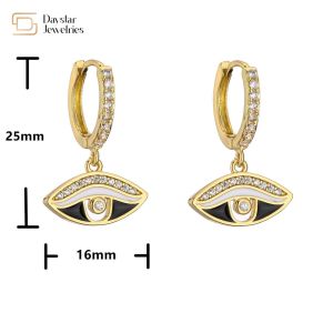 Zircon stone Evil Eye Earrings Colorful Enamel Diamond For Women