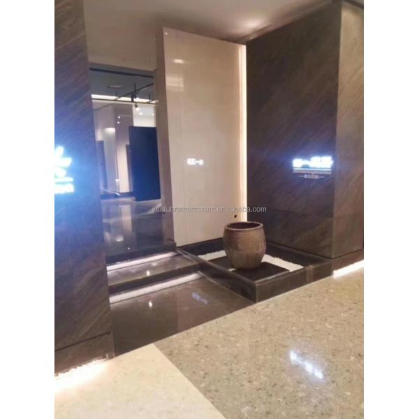Modern Style Hotel Flooring Sheet Customized Golden Sand Quicksand Brown Granite Marble