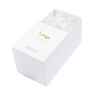 Custom Luxury Rigid Paperboard Gold Foil Print Logo Scented Candle Jar Storage Gift Packaging White Drawer Boxes for Candle