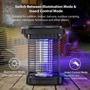 365nm LED Solar Powered Led Mosquito Killer Lamp Weather Resistance