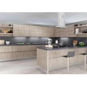 Custom Kitchen Storage Cabinets With Marble / Granite / Quartz Stone Countertop