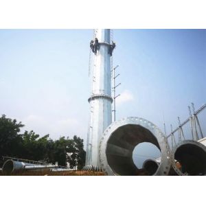 Hot Dip Galvanized Steel Electrical Substation Structure Pole with Flange