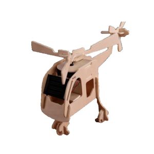 Children Solar Powered Helicopter 3D Puzzle Wooden Toys OEM/ODM