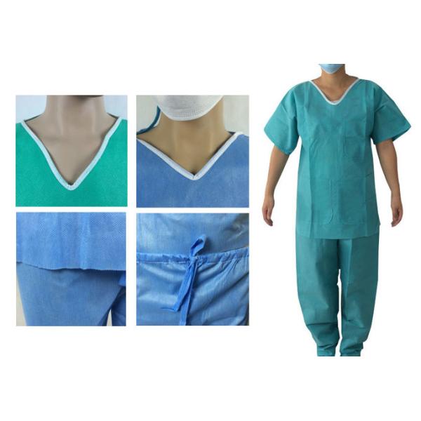 PP SMS Disposable Scrub Protective Suit Nonwoven Fabric With Different Colors