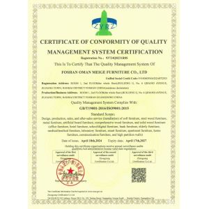 FOSHAN OMAN MEIGE FURNITURE CO.,LTD Certifications