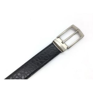Zinc Alloy Buckle Mens 3.5CM Cowhide Leather Dress Belt