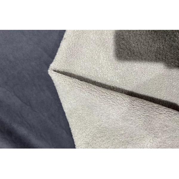 Buy 155CM dark blue suede composite lamb wool fabric at wholesale prices