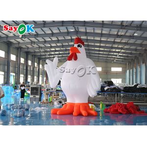 Festival Party Decor White Inflatable Cartoon Characters 13ft Animal Chicken