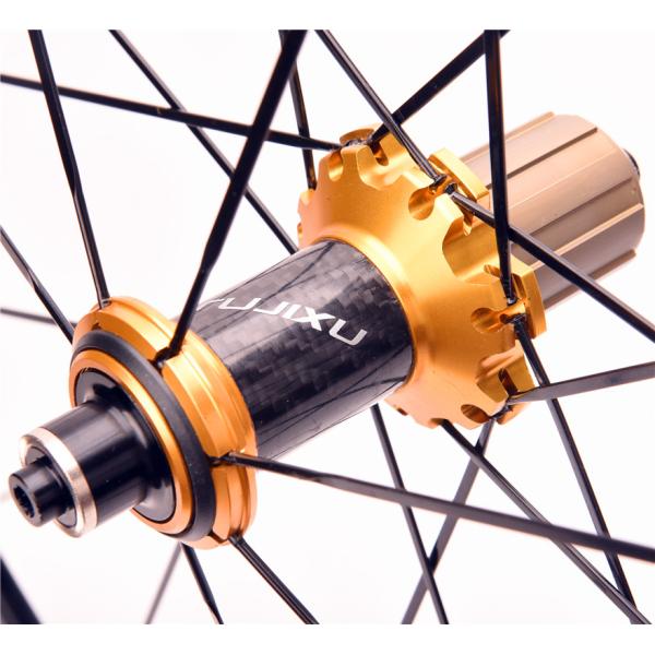 RUJIXU 700C Road Bike Clincher Carbon Fiber Wheel Set 38/50mm V Brake Braking System for Bicycles
