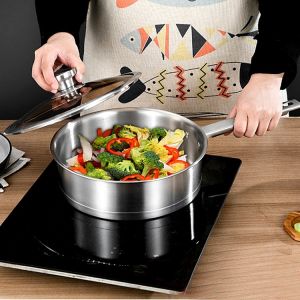 Amazon Top Seller Kitchen Cookware 6 Pcs Glass Cover 430 Stainless Steel