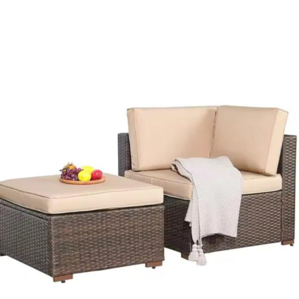 Outdoor Wicker Rattan Sofa Set Rattan Chair Sectional Cushion Lawn Garden Furniture
