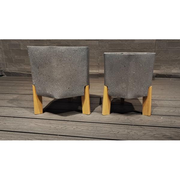 Customed Fiber Clay Planter With 7-8 Years Indoor Life Time And Rhombus Design