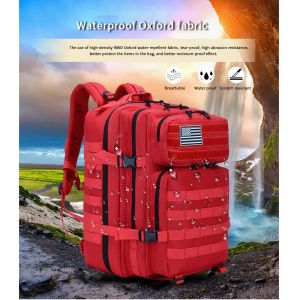 Red Polyester Tactical Travel Laptop Backpack 45L Outdoor Military Backpack