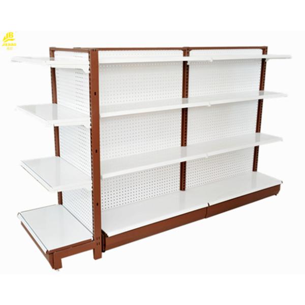 Center Side Pharmacy Display Racks White 1.4M High 0.32M Depth 30KG/Layer