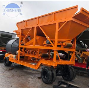 35CBM/Hour YHZM35 Mobile Concrete Batching Plant Easily Move