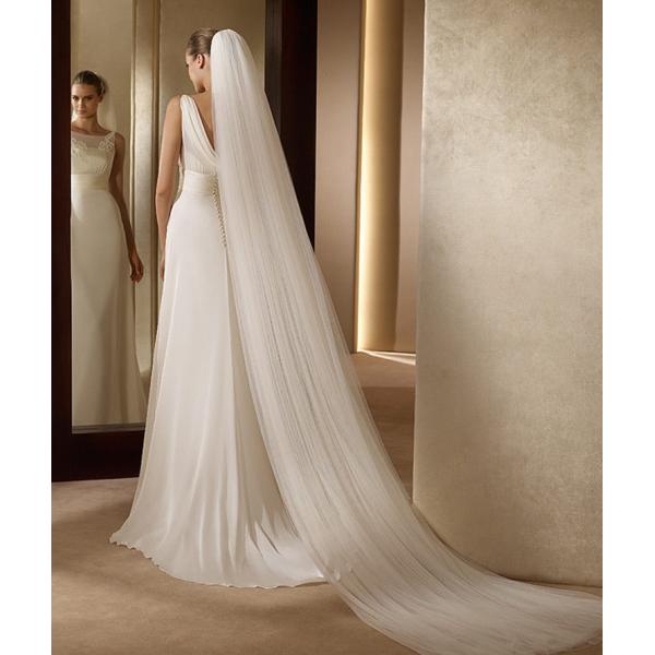 Customized Wholesale 2 Meters Long Tulle A Top Vantage Bridal Wedding Dress Veil With Hair Comb