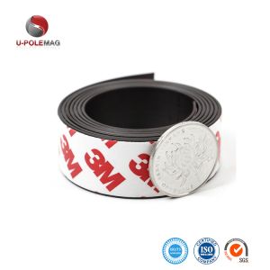 Customized Flexible Rubber Magnetic Strip with 3M Adhesive L1MxW20xT1mm