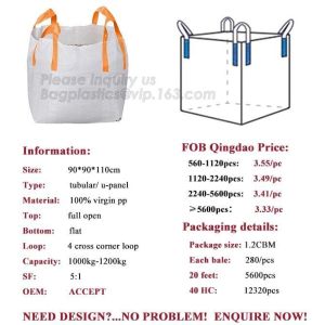 Woven Big Bulk Bag Jumbo Bag FIBC For Packing Sand 1 Ton 1.5 Ton 2 Ton Made In,
