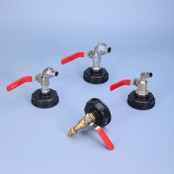 IBC Tank Fitting Adapter S60x6 Coupling with Hose Barb 1/2" 3/4" 1" Round Head Code