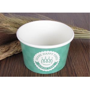 Single Wall Branded Ice Cream Cups Disposable With Eco Freindly Materials