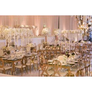 Hot sale Wedding Party Banquet Golden Stainless Steel Dining Chair