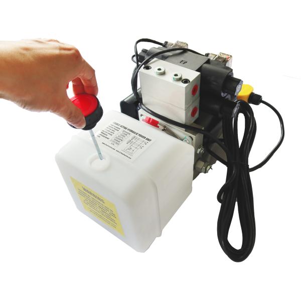 Buy DC 12V 2.2kw Double Acting Hydraulic Power Unit for Crane Aerial Worker Hydraulic Lifter with 4 Buttons Remote Control 6m Line at wholesale prices