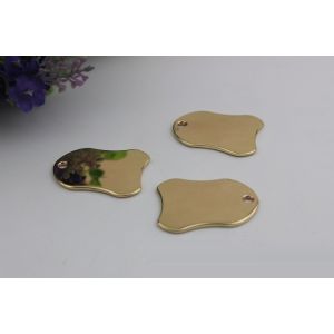 Handbag 35*27 mm light gold zinc alloy metal logo label tags with nickel free
