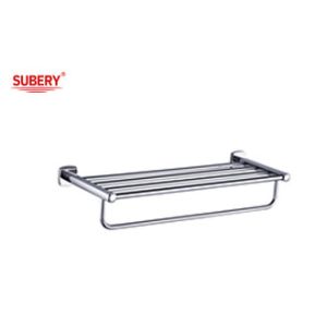 Chrome Bathroom Accessories Brass Bathroom double towel bar with shelf