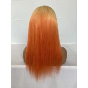 Beautiful ombre color lace wig in stock colorful wig for summer lace frontal wig