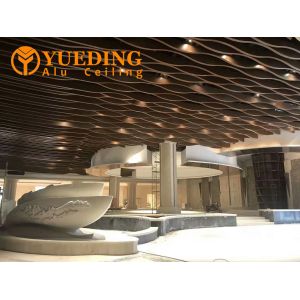 Linear Wood Grain Aluminum Square Tubes Metal Baffle Ceiling System