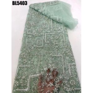 women party dress heavy Handmade embroidery beaded bridal lace fabric white