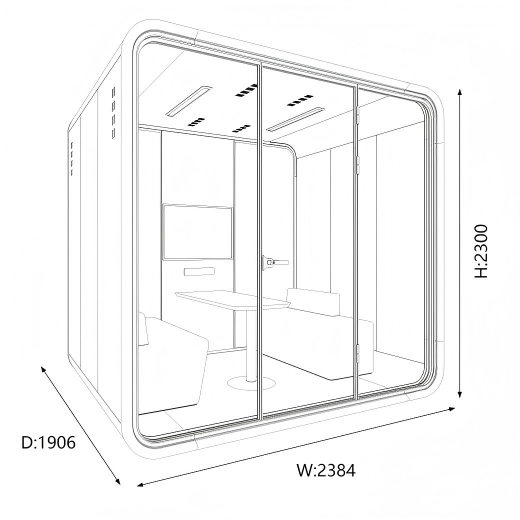 Space Saving Meeting Pod Flexible Quiet Phone Booths With Modular Design