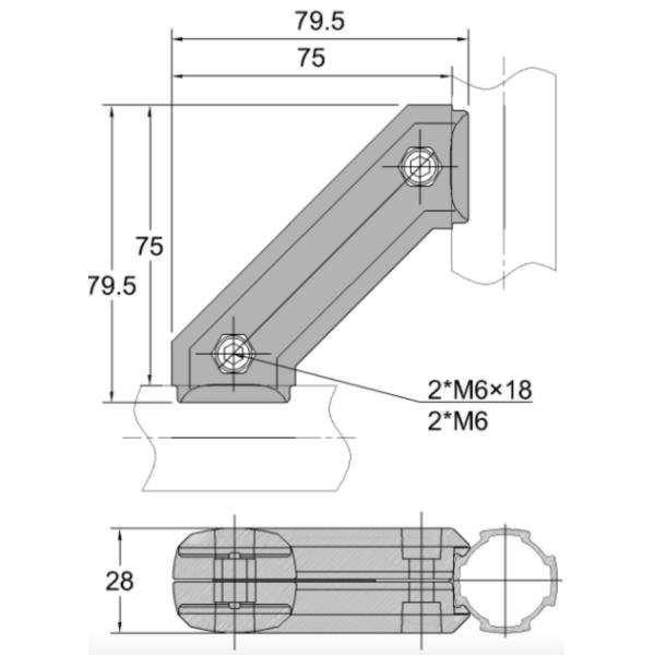Lean Tube Aluminium Pipe Connectors Aluminum Pipe Joint Square
