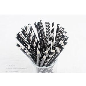 Custom biodegradable food grade 10mm millimeter colorful kraft paper straws for