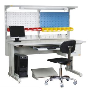 Grey Metal 10e6 Ohms Electronic Workstation ESD Workbench