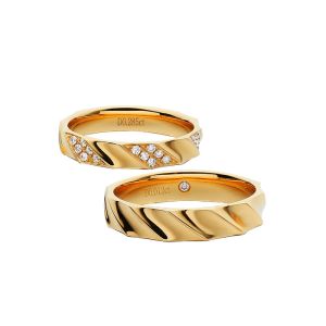 China 18K Bling Rose Gold OEM Men19 Women14 Couple Pair Rings on sale
