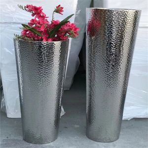 Medium metal hammered planter cast iron flower pots