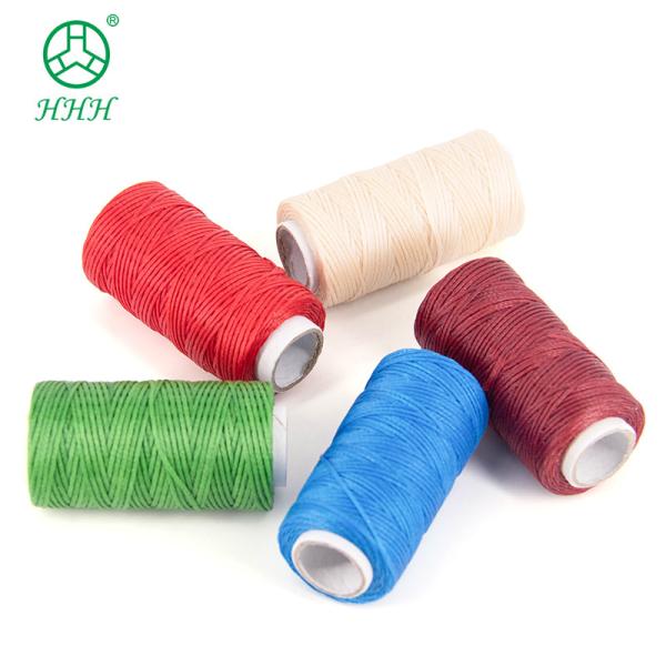 Flat Waxed Braided Thread Waterproof Black Polyester Yarn for Leatherware 0.45mm