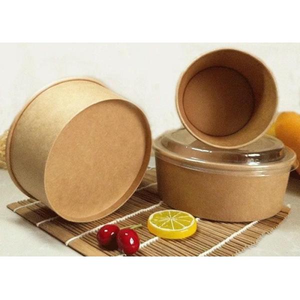 Round Customized Small Disposable Paper Bowls For Hot & Cold With Lids