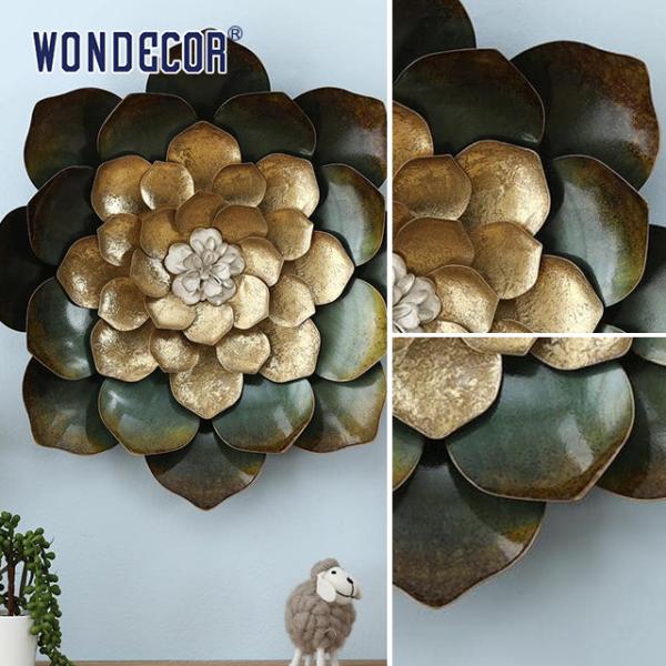 3D Blooming Flower Metal Wall Art Sculpture Decoration Copper