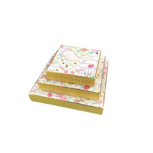 Square Cardboard Chocolate Gift Boxes Packaging With Tray / Rabbits Pattern